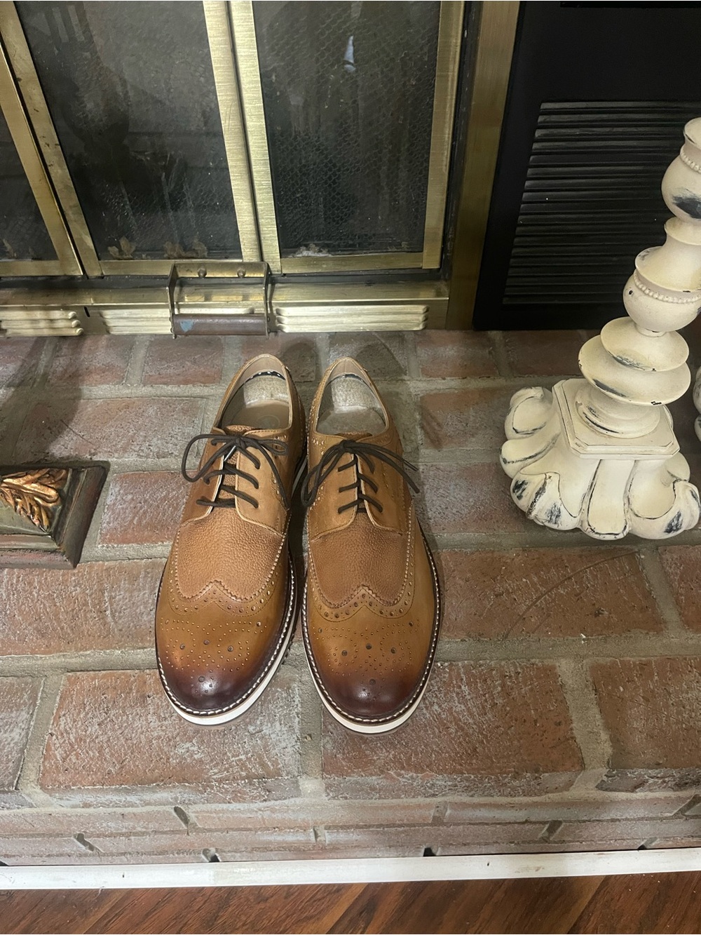 T&G Tan & Dark Brown Wingtip Brogues